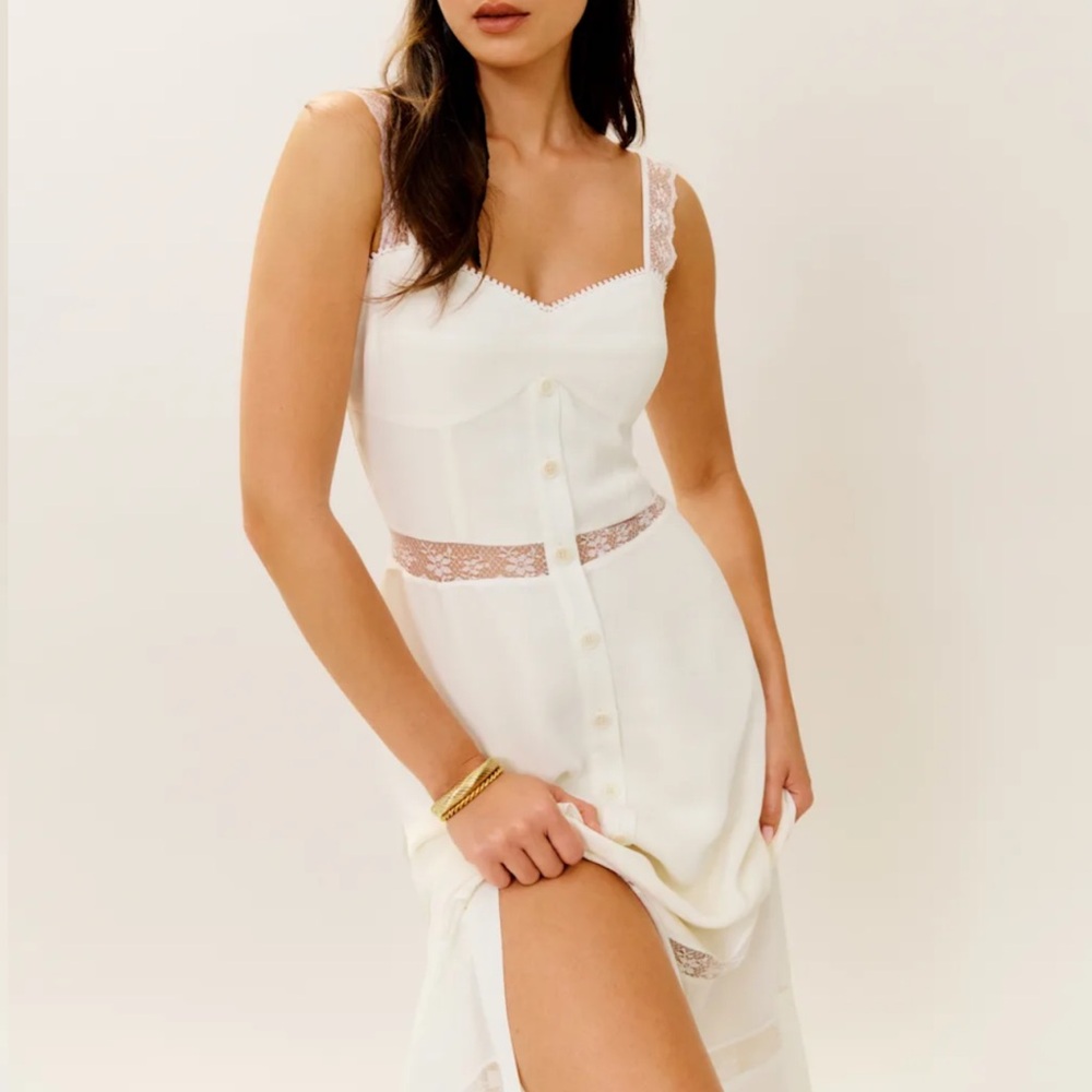 Reformation Wynton Dress Ivory - Picture 5 of 7